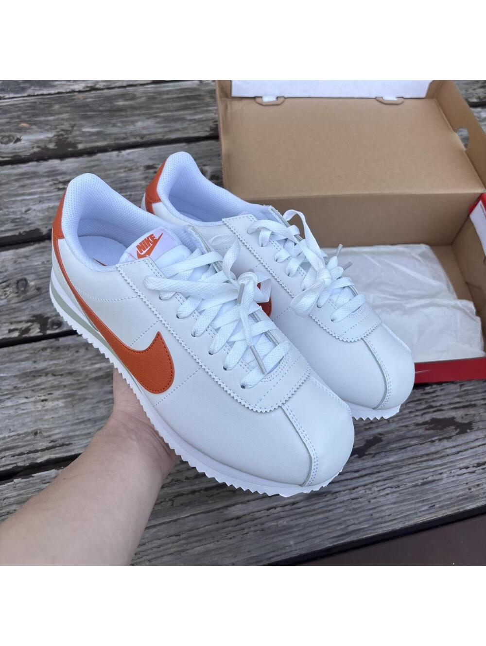 Nike Cortez Basic Leather White Orange – Men’s Size 10